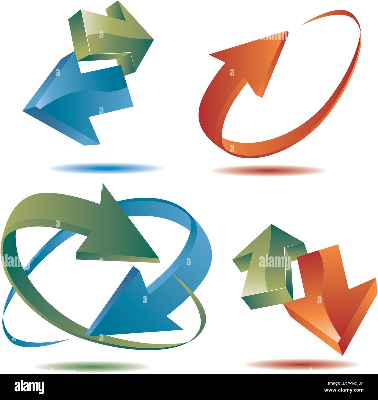 Glossy 3D Arrow Set Stock Vector