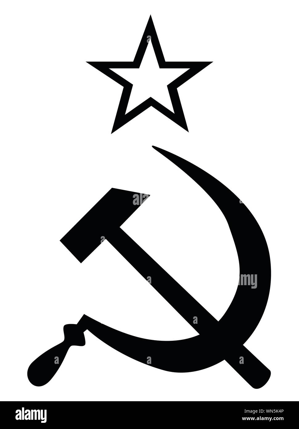 Hammer ans Sickle Black and White Stock Vector