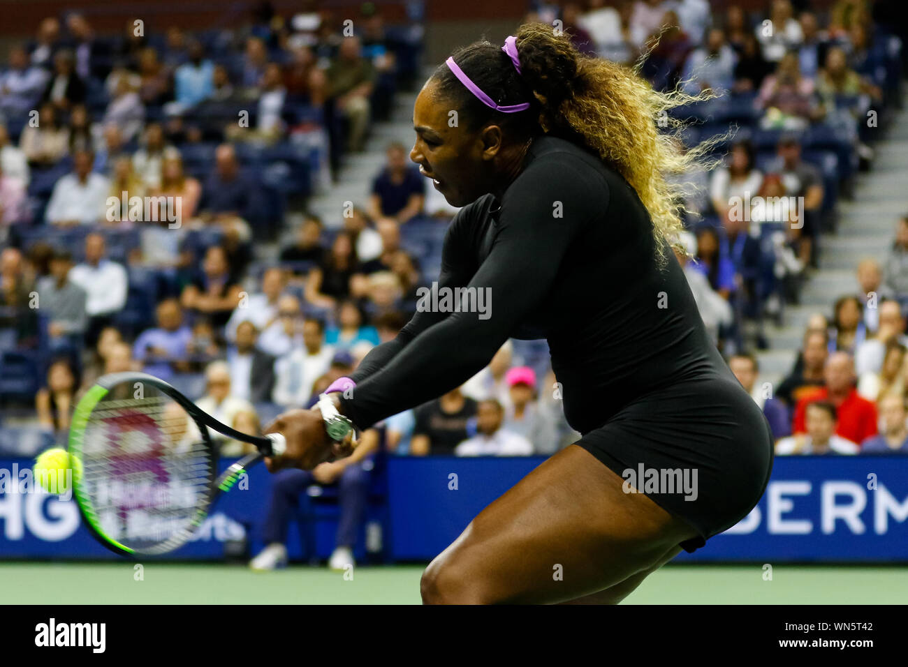 New York, USA. 05th Sep, 2019. Serena Williams of the United States during her match against Elina Svitolina of Ukraine at Arthur Ashe Stadium at the USTA Billie Jean King National Tennis Center on September 05, 2019 in New York City. Credit: Independent Photo Agency/Alamy Live News Stock Photo