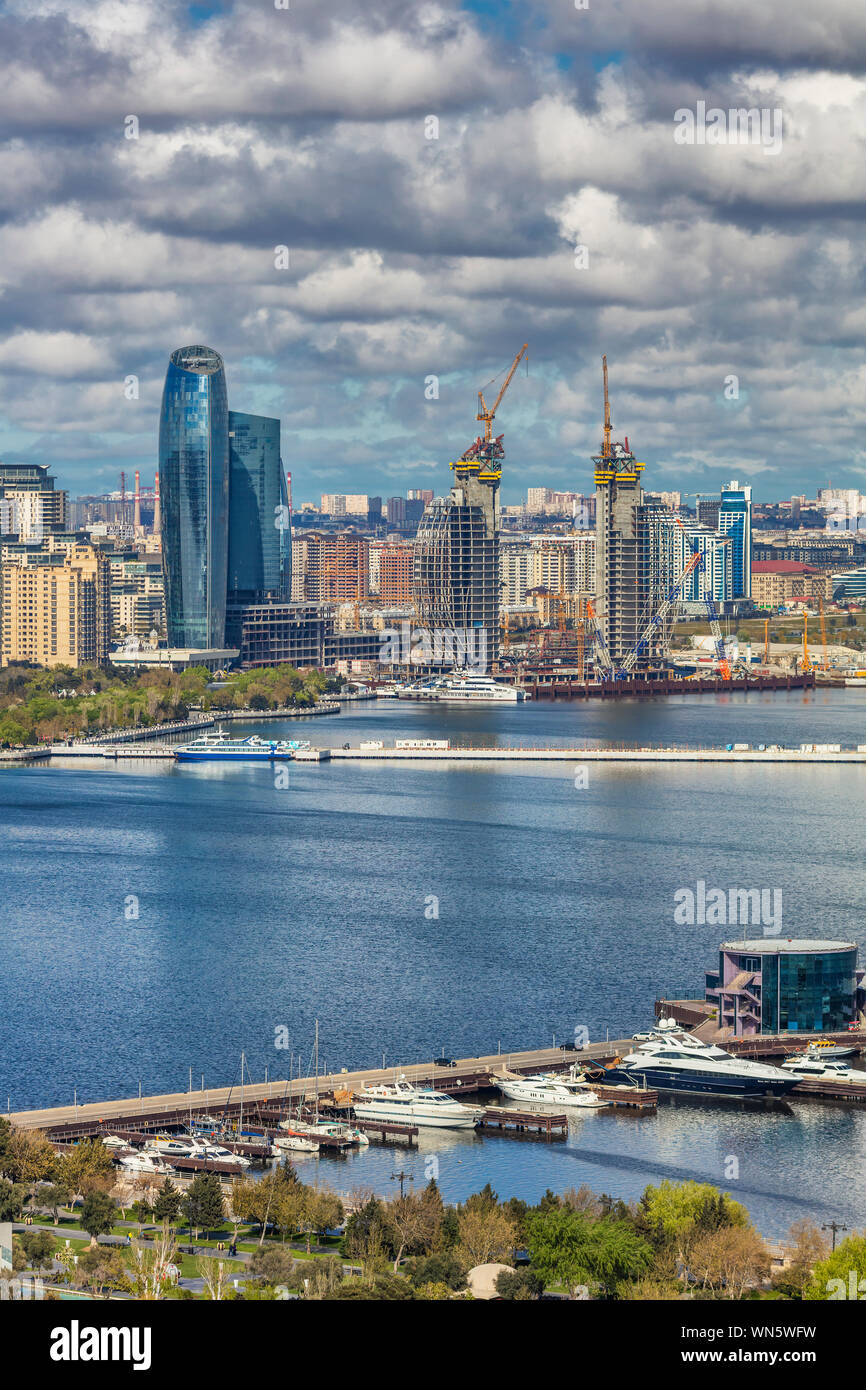 Cityscape, Caspian sea, Baku, Azerbaijan Stock Photo