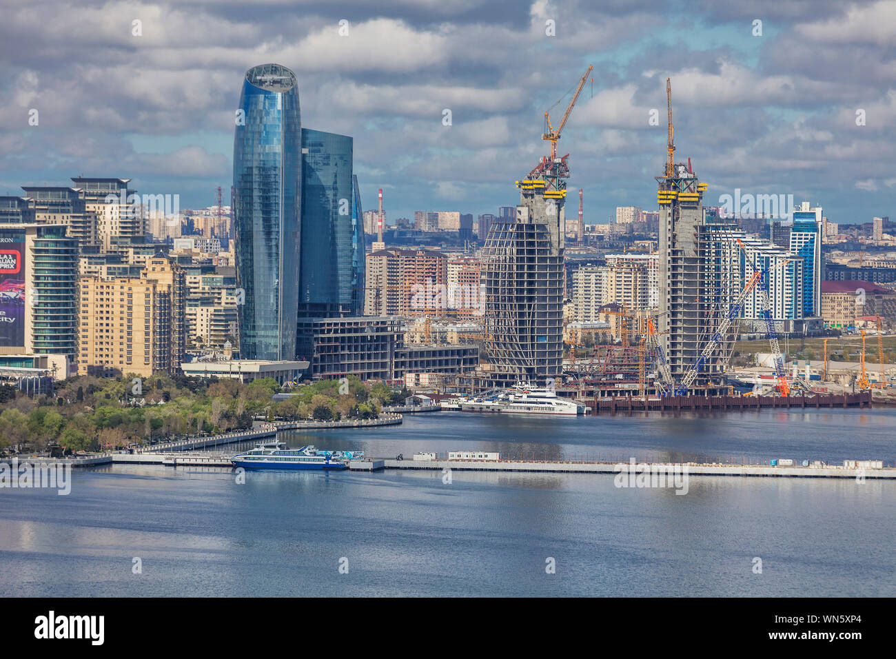 Cityscape, Caspian sea, Baku, Azerbaijan Stock Photo
