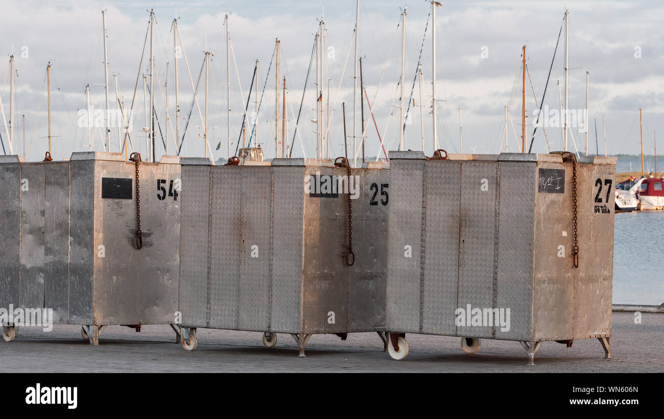 Abandoned Baggage Containers At Harbor Stock Photo Alamy