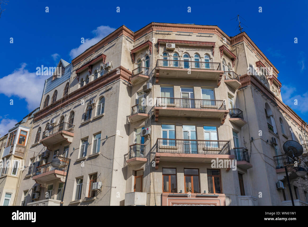 Vintage apartment building, Baku, Azerbaijan Stock Photo Alamy