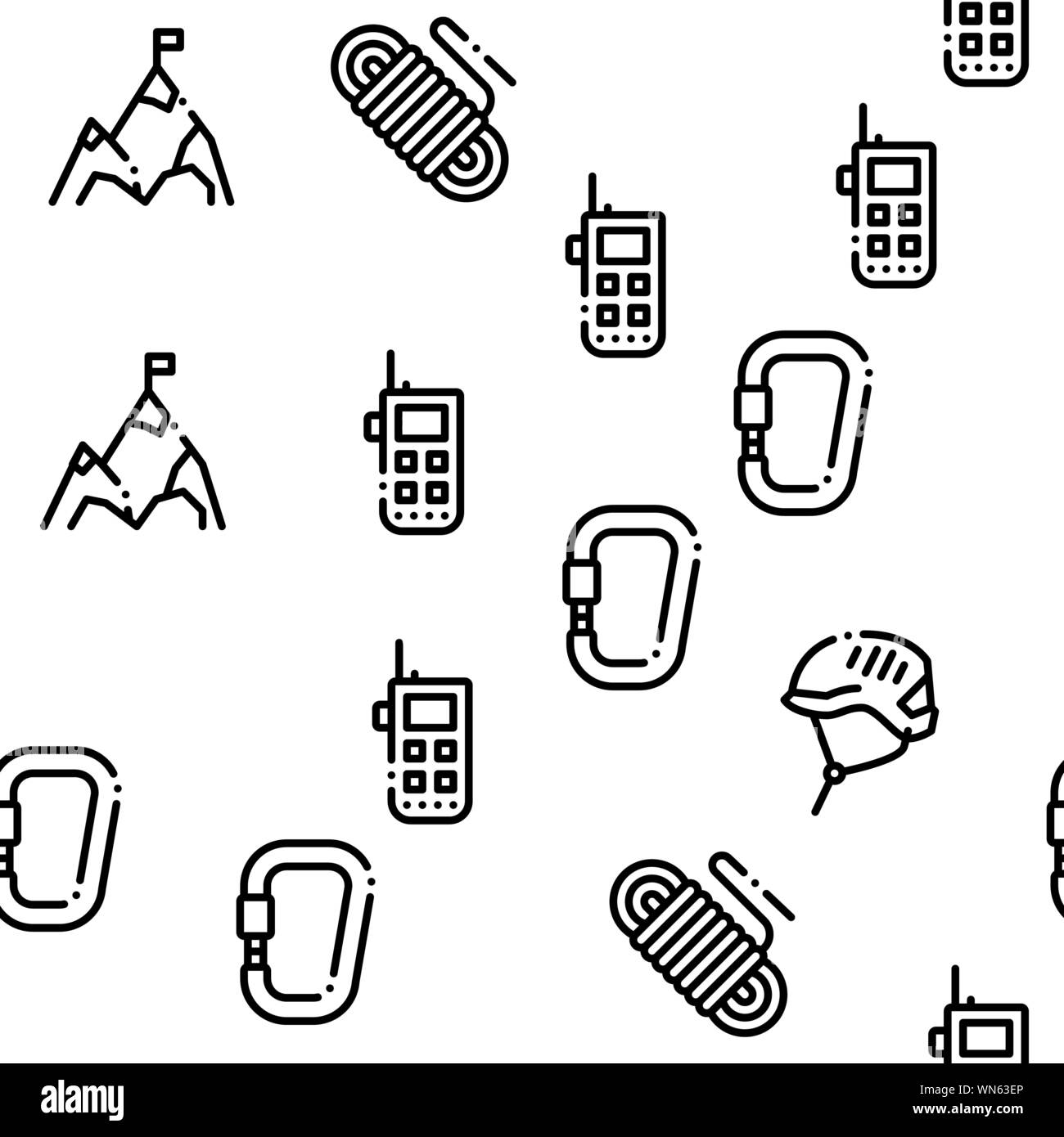 Alpinism Seamless Pattern Vector Stock Vector