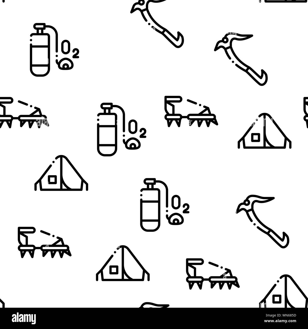 Alpinism Seamless Pattern Vector Stock Vector
