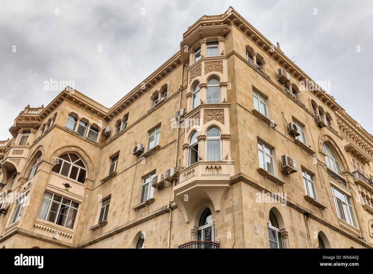 Vintage apartment building, Baku, Azerbaijan Stock Photo Alamy