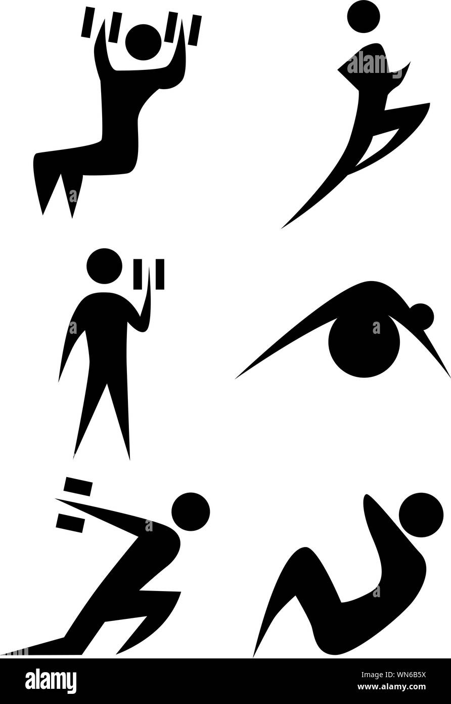 Exercise Stick Figure Set Stock Vector Image & Art Alamy