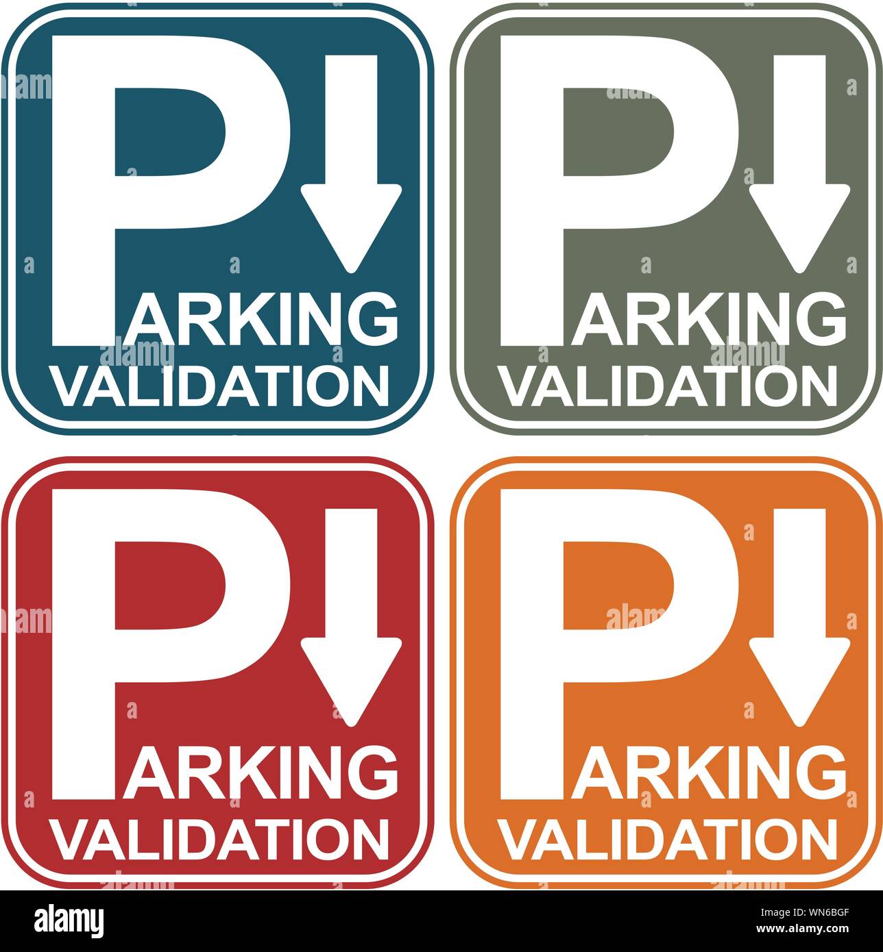 Parking Validation Sign Stock Vector Image &amp; Art - Alamy
