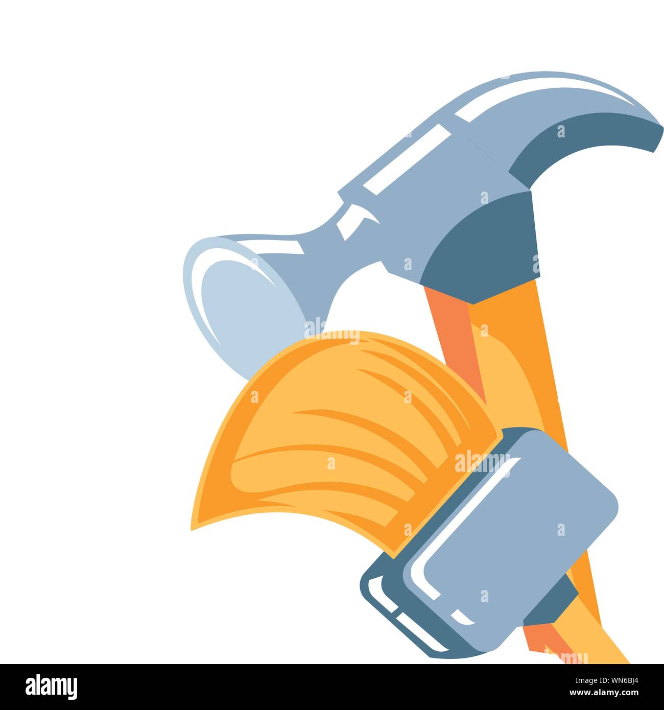 hammer with paint brush tool vector illustration design Stock Vector ...
