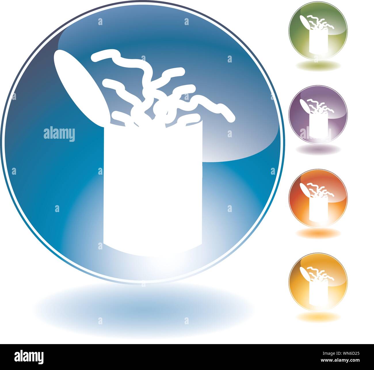 Worm Can Crystal Icon Stock Vector