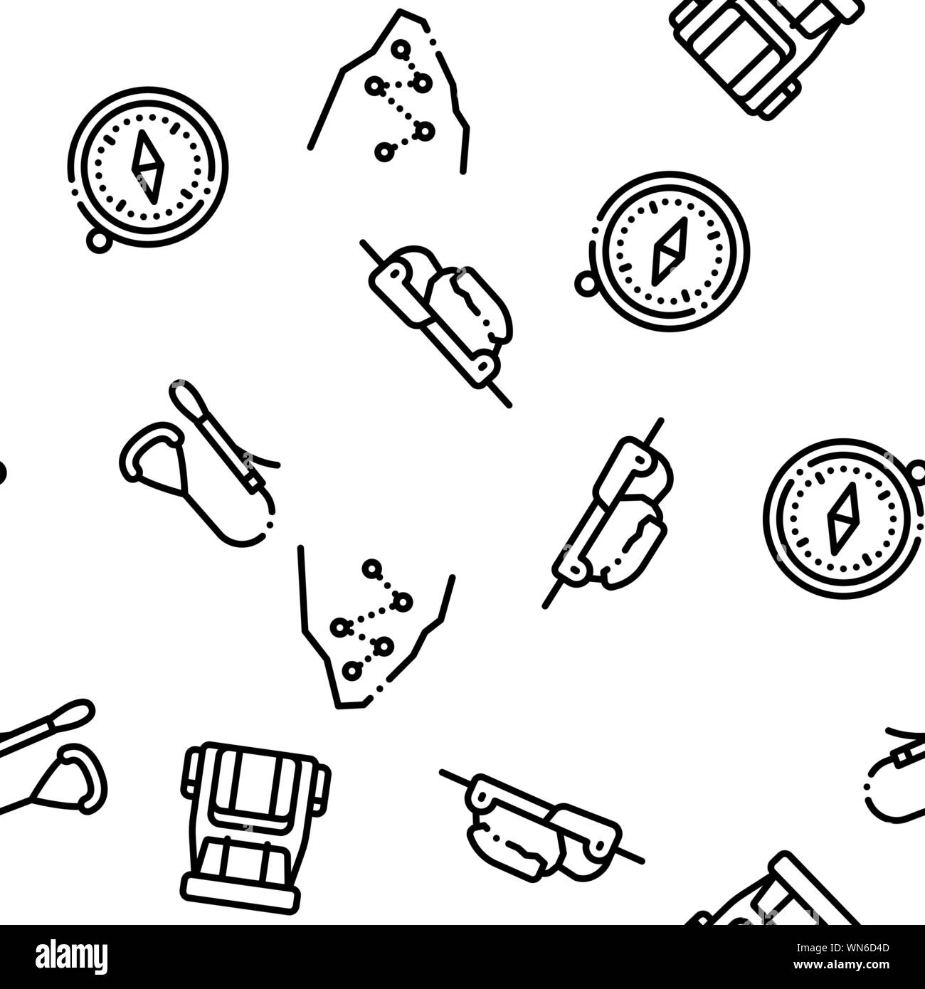 Alpinism Seamless Pattern Vector Stock Vector