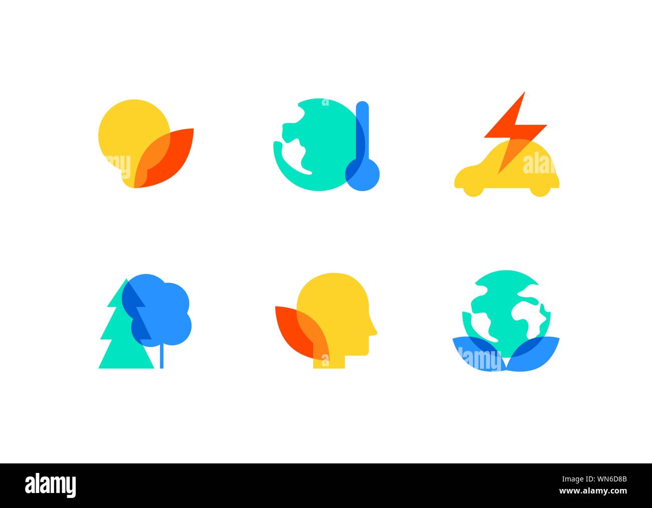 Eco lifestyle - flat design style icons set Stock Vector Image & Art ...