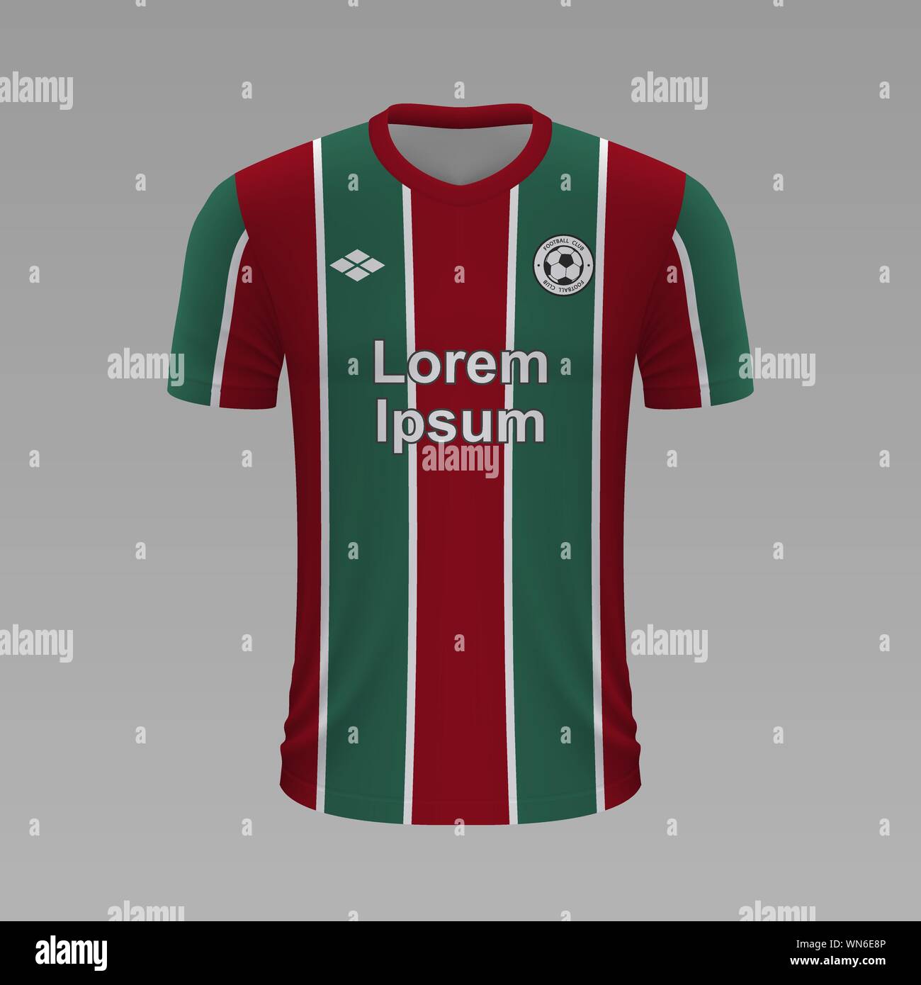 Realistic soccer shirt Fluminense 2020, jersey template for football kit Stock Vector