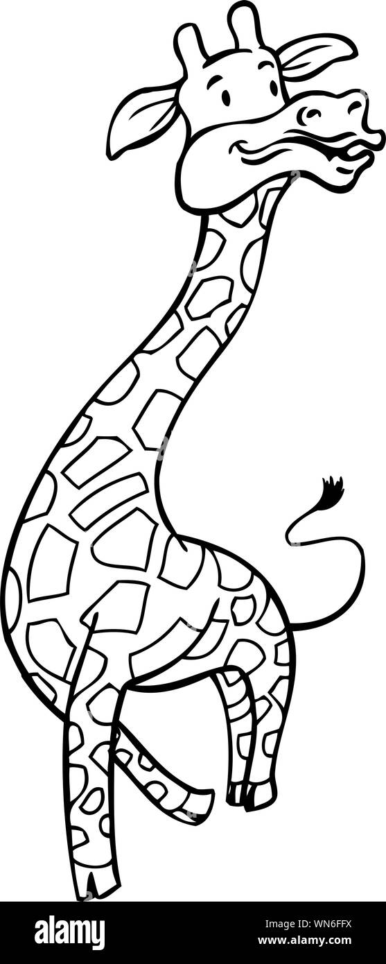 Download Cartoon Giraffe Black And White Stock Photos Images Alamy