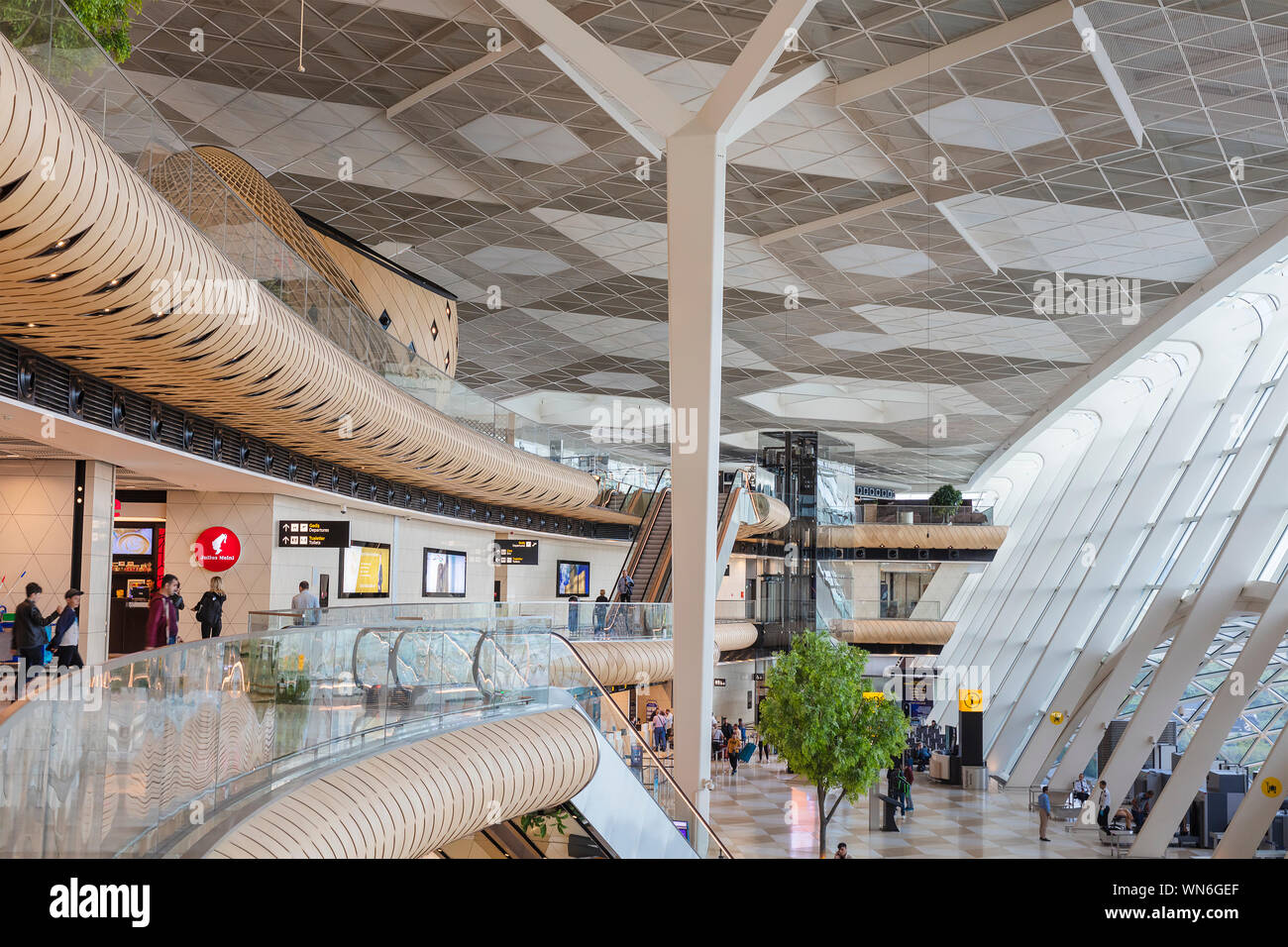 Heydar Aliyev International airport interior, Baku, Azerbaijan Stock Photo