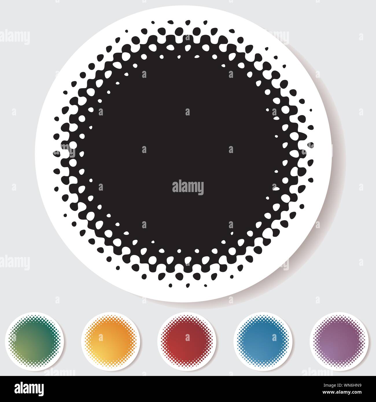 Round Button Set - Halftone Stock Vector Image & Art - Alamy