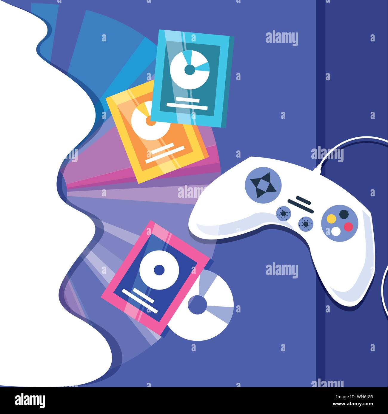 control of video games entertainment vector illustration design Stock