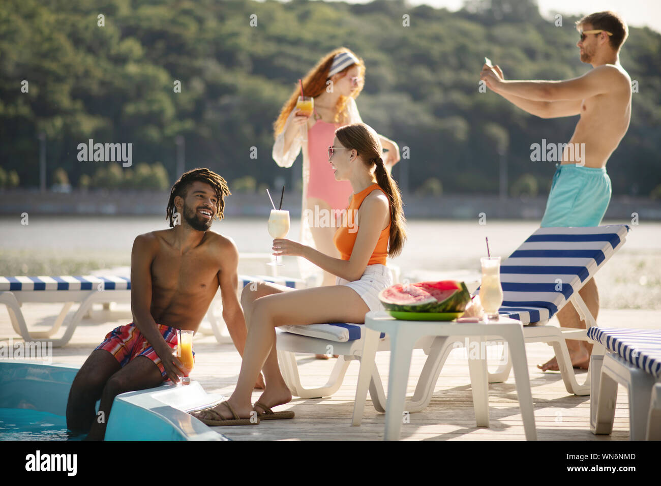 African young couple flirting outdoors hi-res stock photography and ...