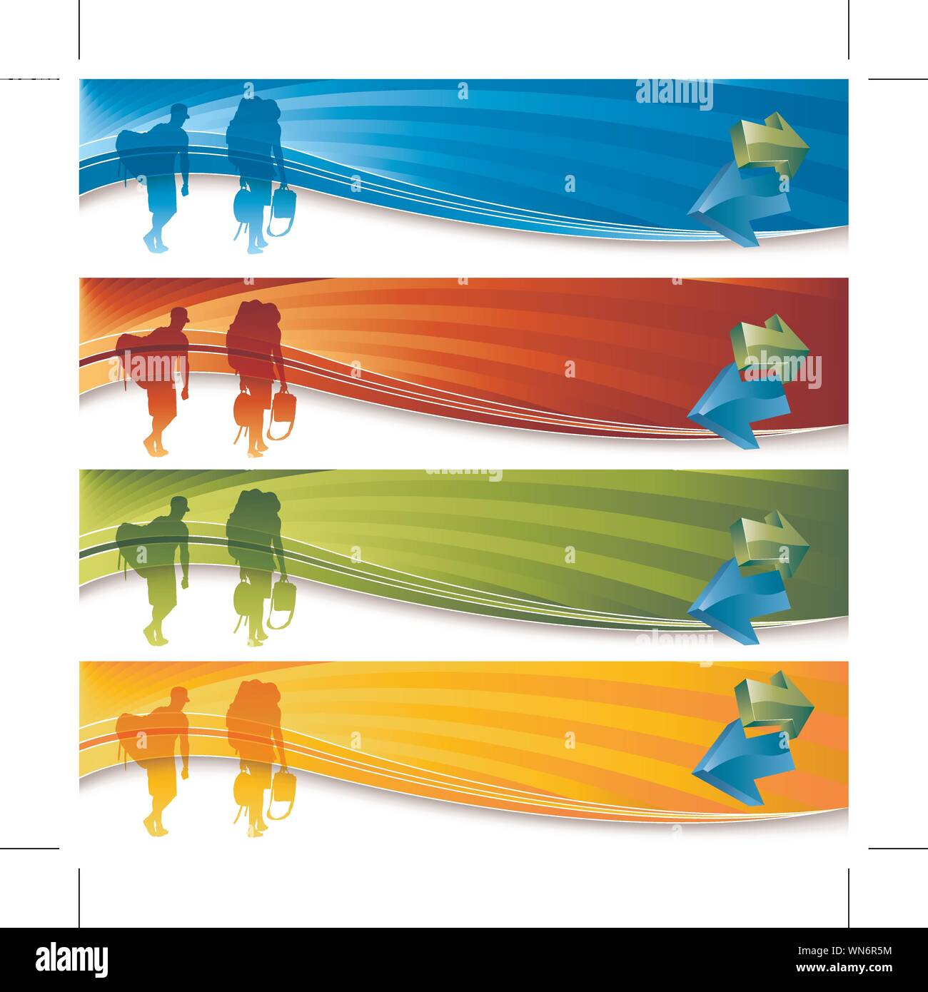 Tourist Travelers Stock Vector