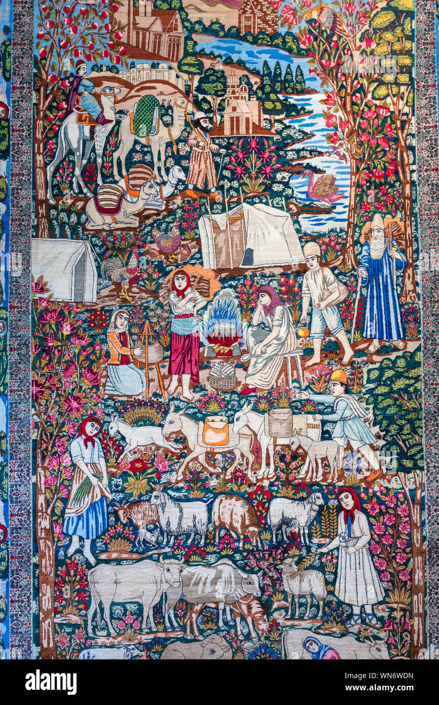 Traditional Persian carpet, Carpet Museum of Iran,Tehran, Iran Stock Photo