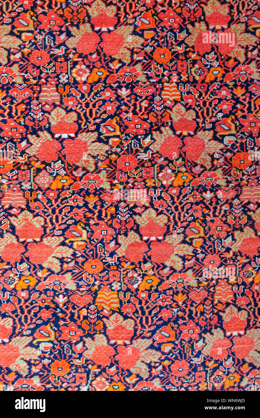 Traditional Persian carpet, Carpet Museum of Iran,Tehran, Iran Stock
