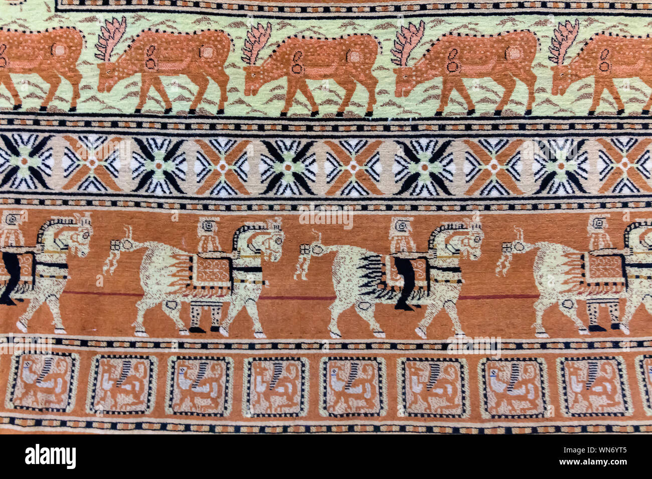 Traditional Persian carpet, Carpet Museum of Iran,Tehran, Iran Stock Photo
