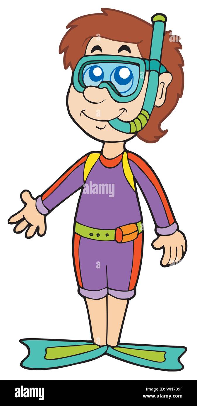 Cartoon snorkel diver Stock Vector Image & Art Alamy