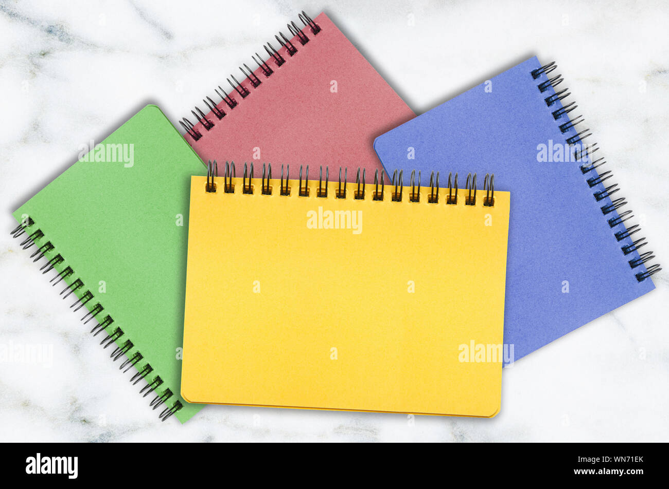 High Angle View Of Diaries On Table Stock Photo