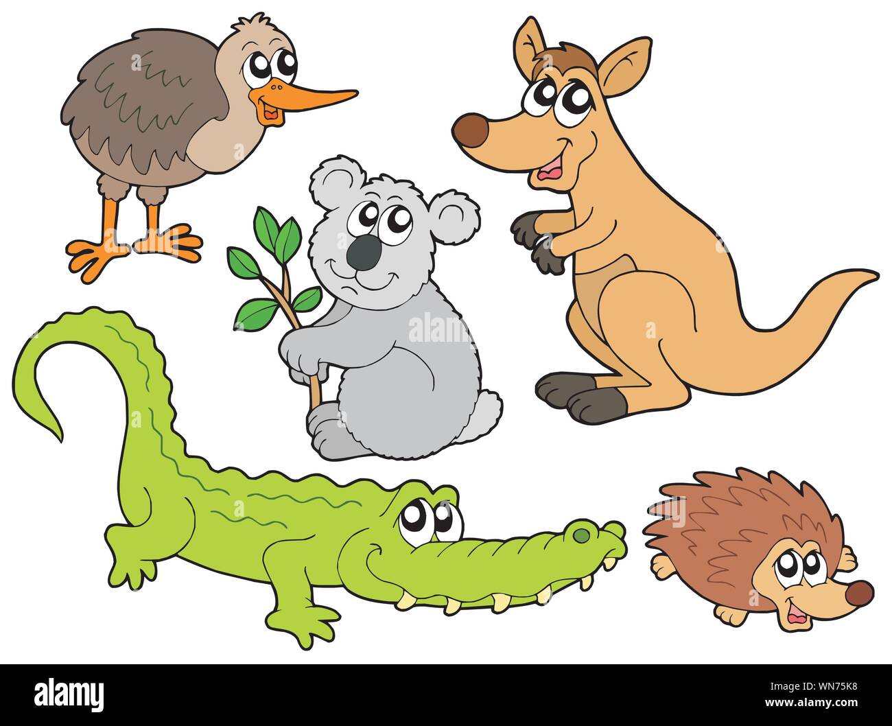 Australian animals collection Stock Vector