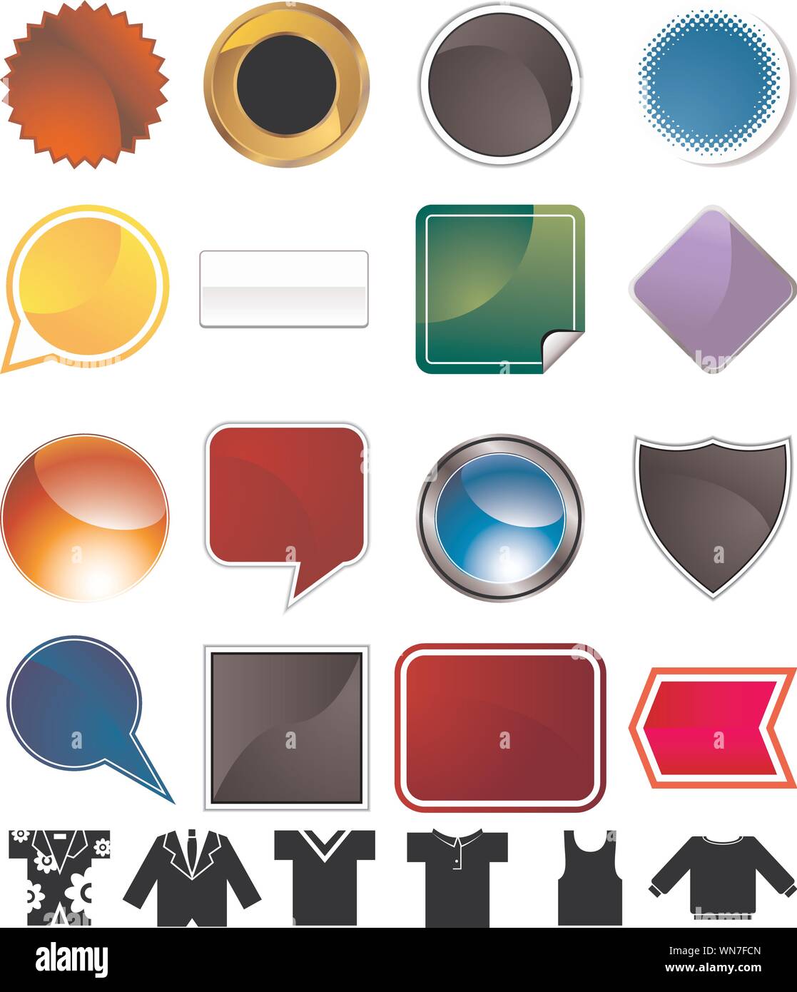 Male Clothing Variety Set Stock Vector
