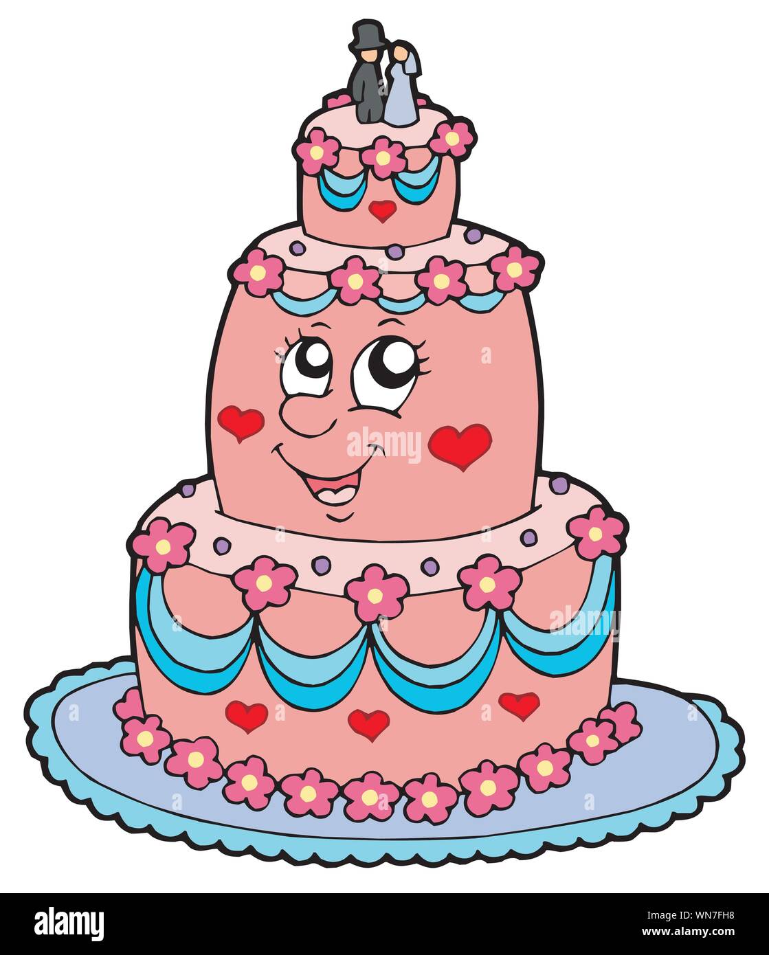 Cartoon wedding cake Stock Vector Image & Art Alamy