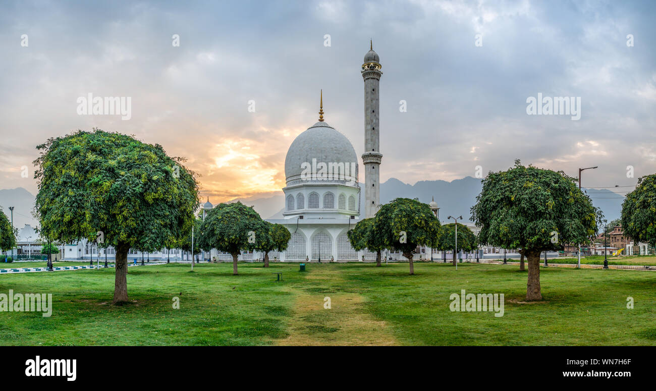 A image of the Hazratbal in Srinigar, India, at sunrise. Stock Photo