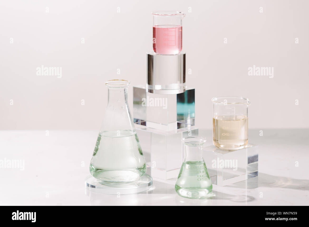 Process of making perfumes. Laboratory experiment ingredient extract