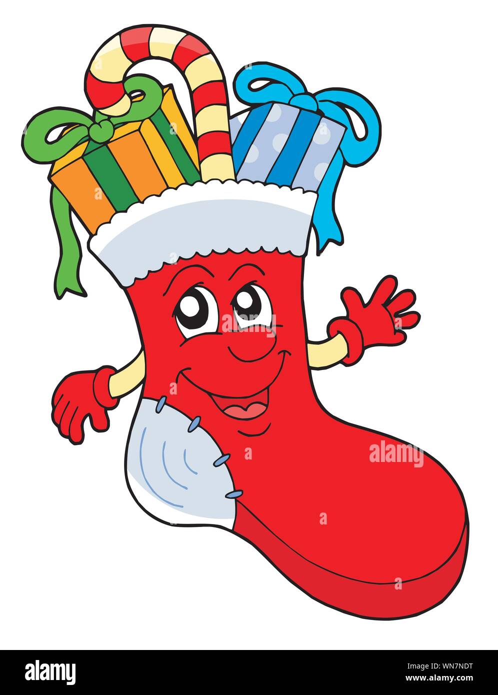 Cute Christmas sock with gifts Stock Vector Image & Art Alamy