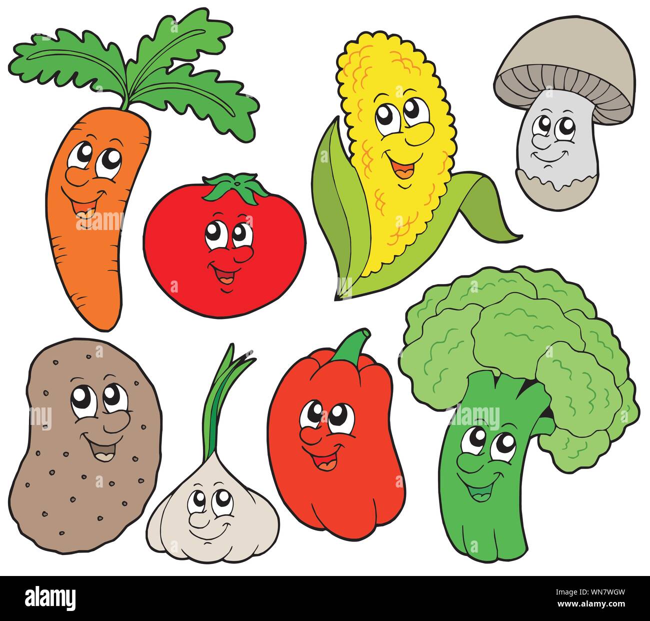 Cartoon vegetable collection 1 Stock Vector Image & Art - Alamy