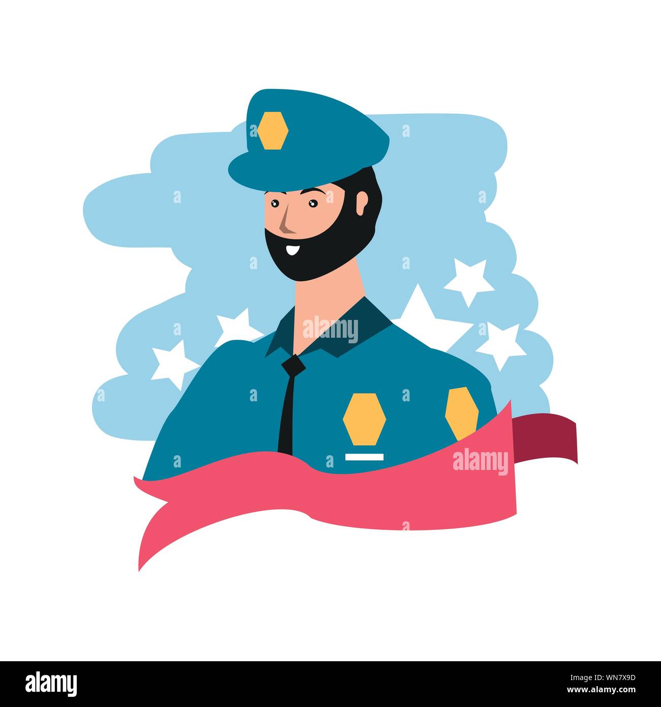 police officer worker avatar character vector illustration design Stock ...