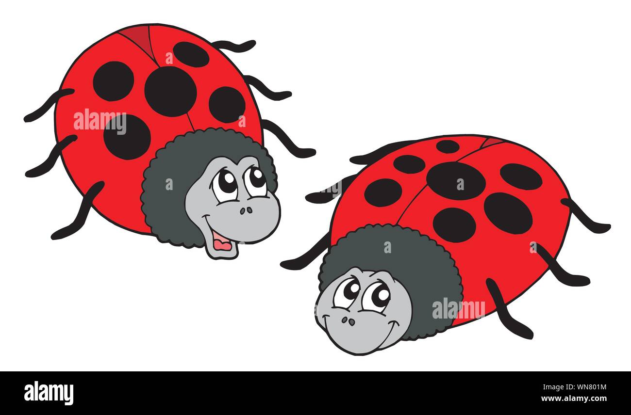 Cute ladybugs vector illustration Stock Vector