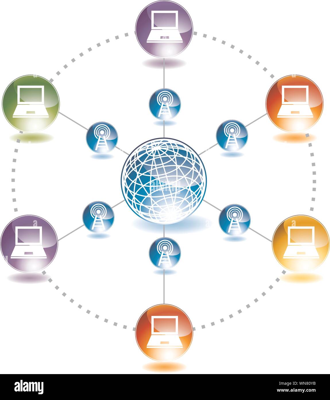 Laptop PC Global Icon Stock Vector Image & Art - Alamy