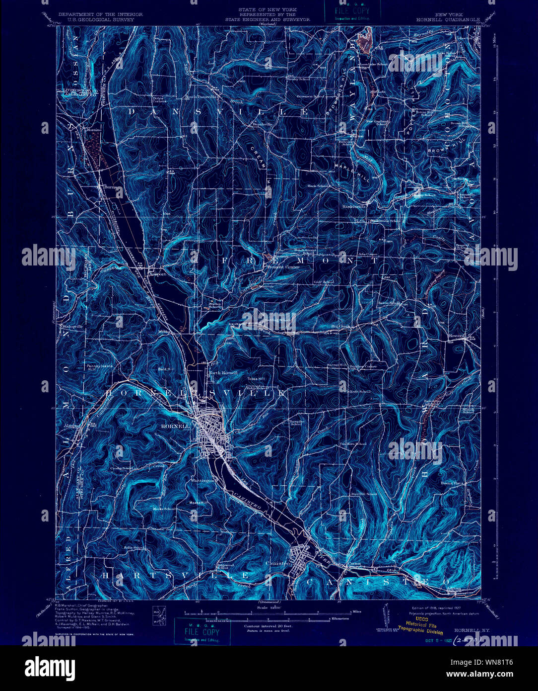 New York NY Hornell 139717 1918 62500 Inverted Restoration Stock Photo