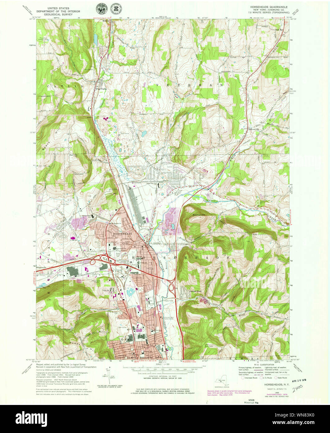 Horseheads new york map hires stock photography and images Alamy
