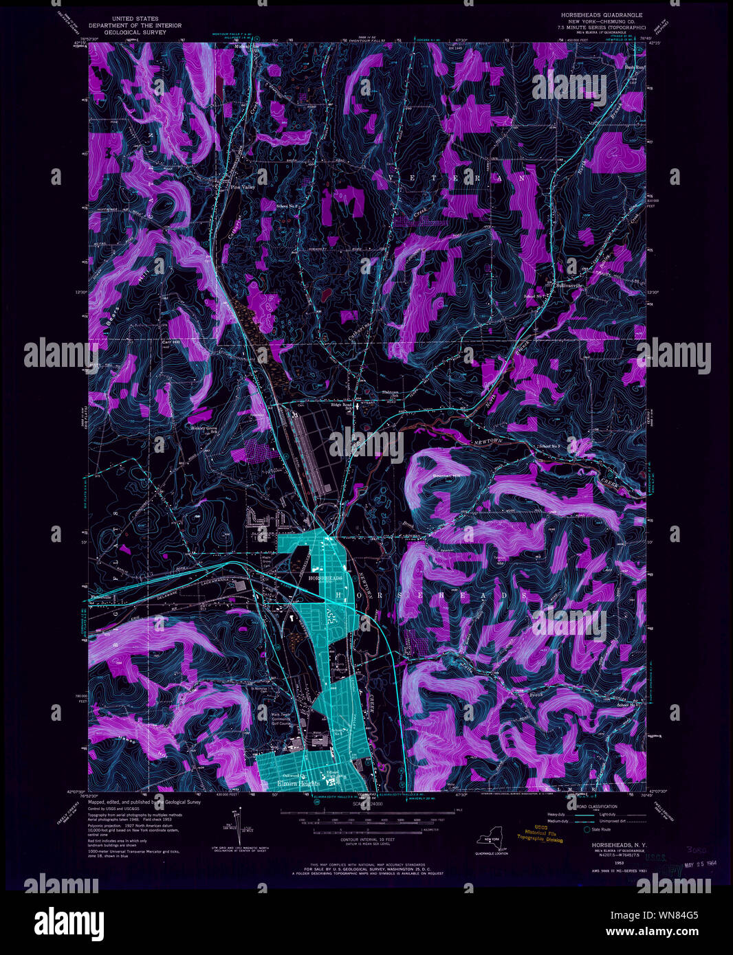 Map of horseheads new york hires stock photography and images Alamy
