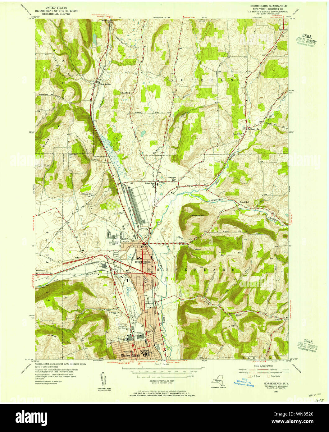 Horseheads new york map hires stock photography and images Alamy
