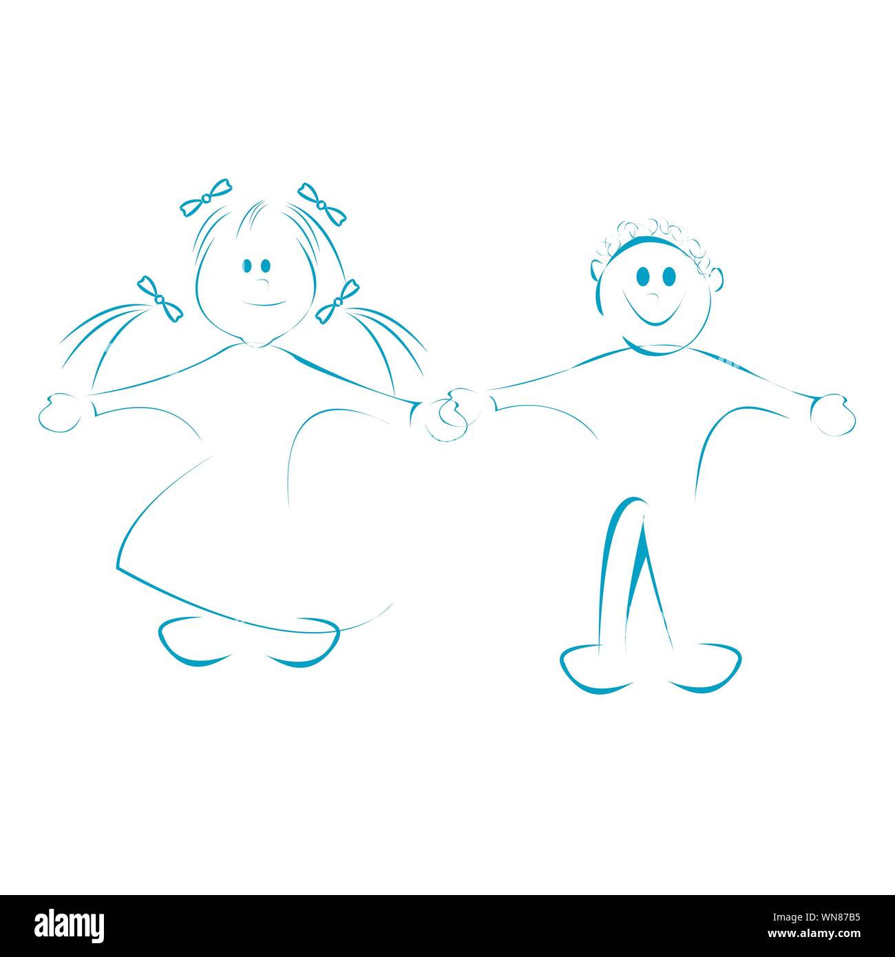 Kids holding hands Stock Vector Image & Art - Alamy