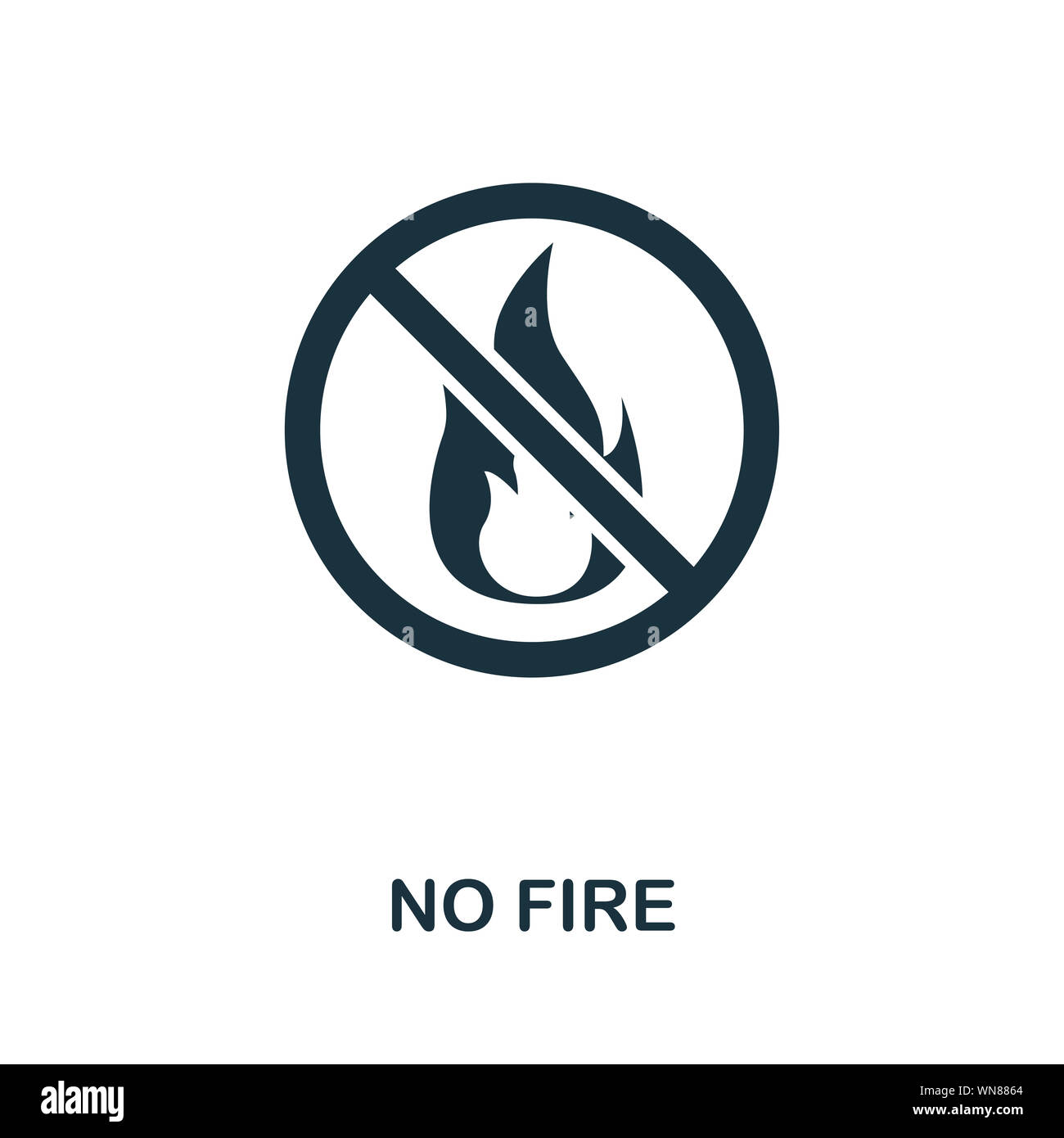 No Fire icon. Creative element design from fire safety icons collection.  Pixel perfect No Fire icon for web design, apps, software, print usage  Stock Photo - Alamy