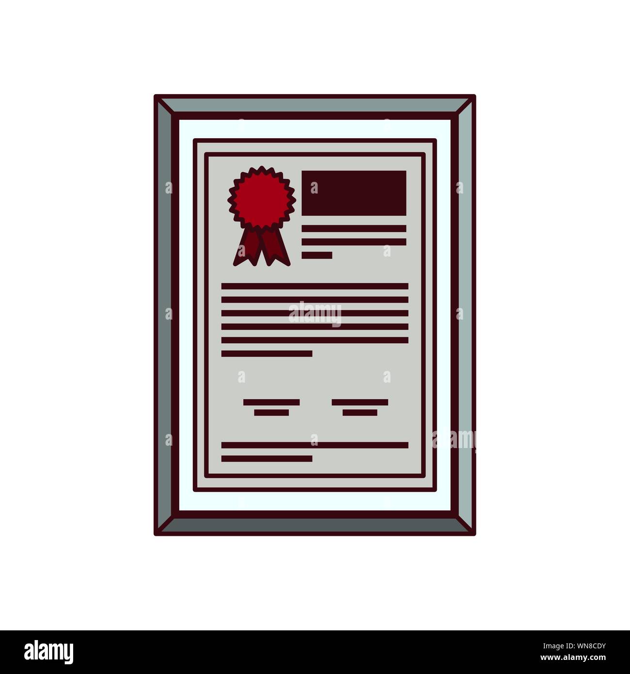 certificate diploma in frame icon Stock Vector Image & Art - Alamy