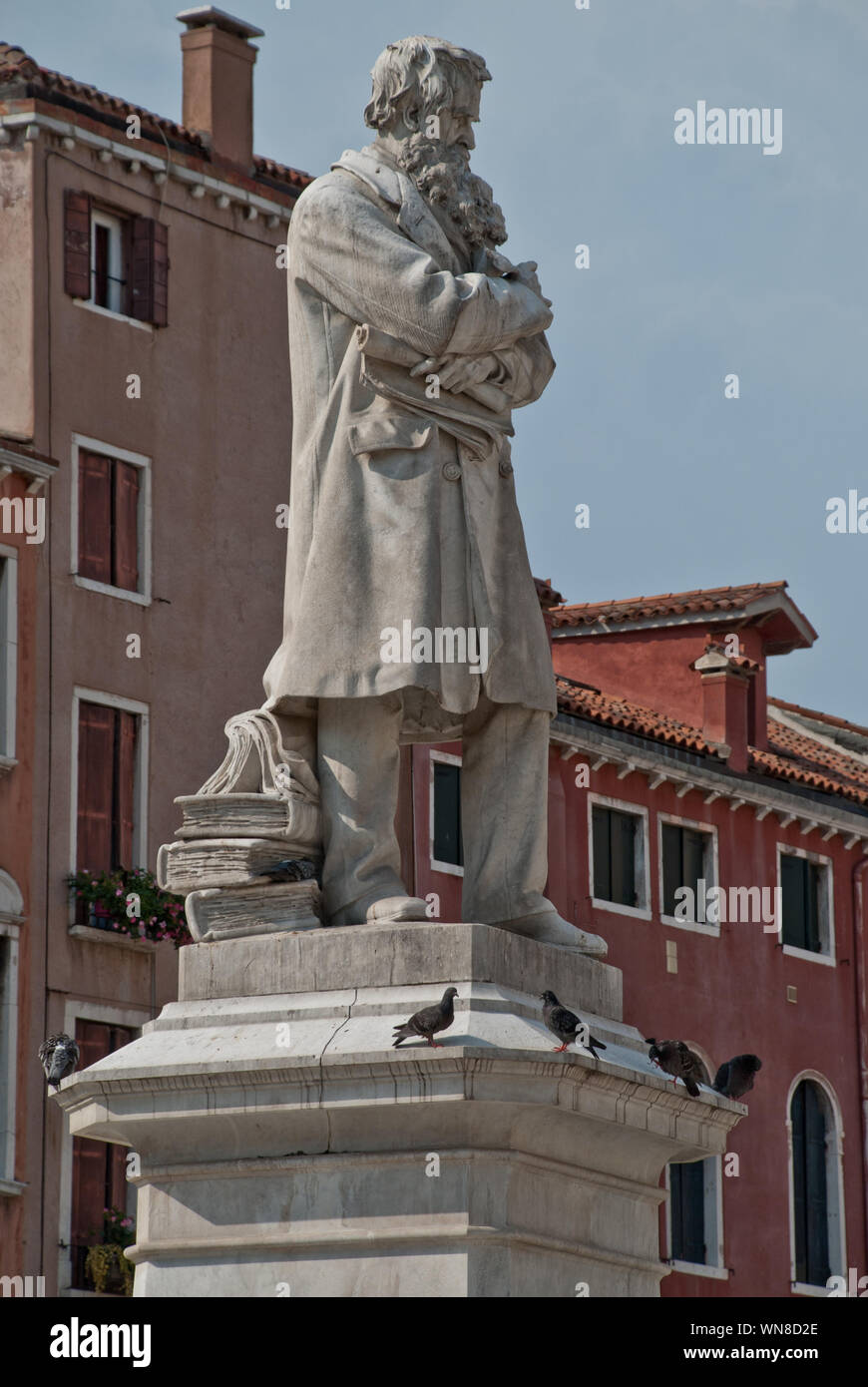Venice, Italy: Statue of Niccolo Tommaseo at Campo Santo Stefano. He was was an Italian linguist, journalist and essayist Stock Photo