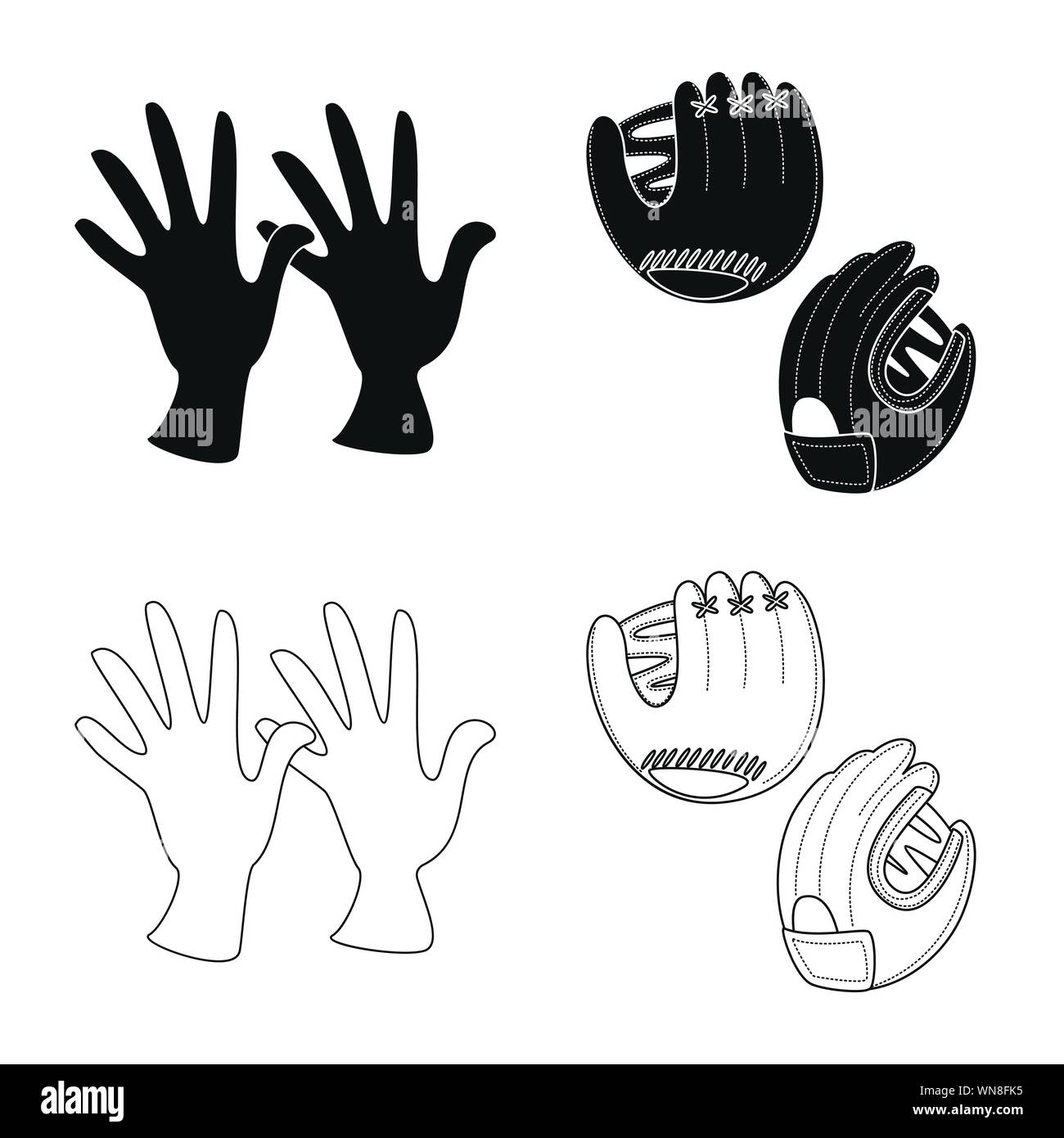 Vector design of silhouette and safety icon. Collection of silhouette and comfort stock symbol for web. Stock Vector