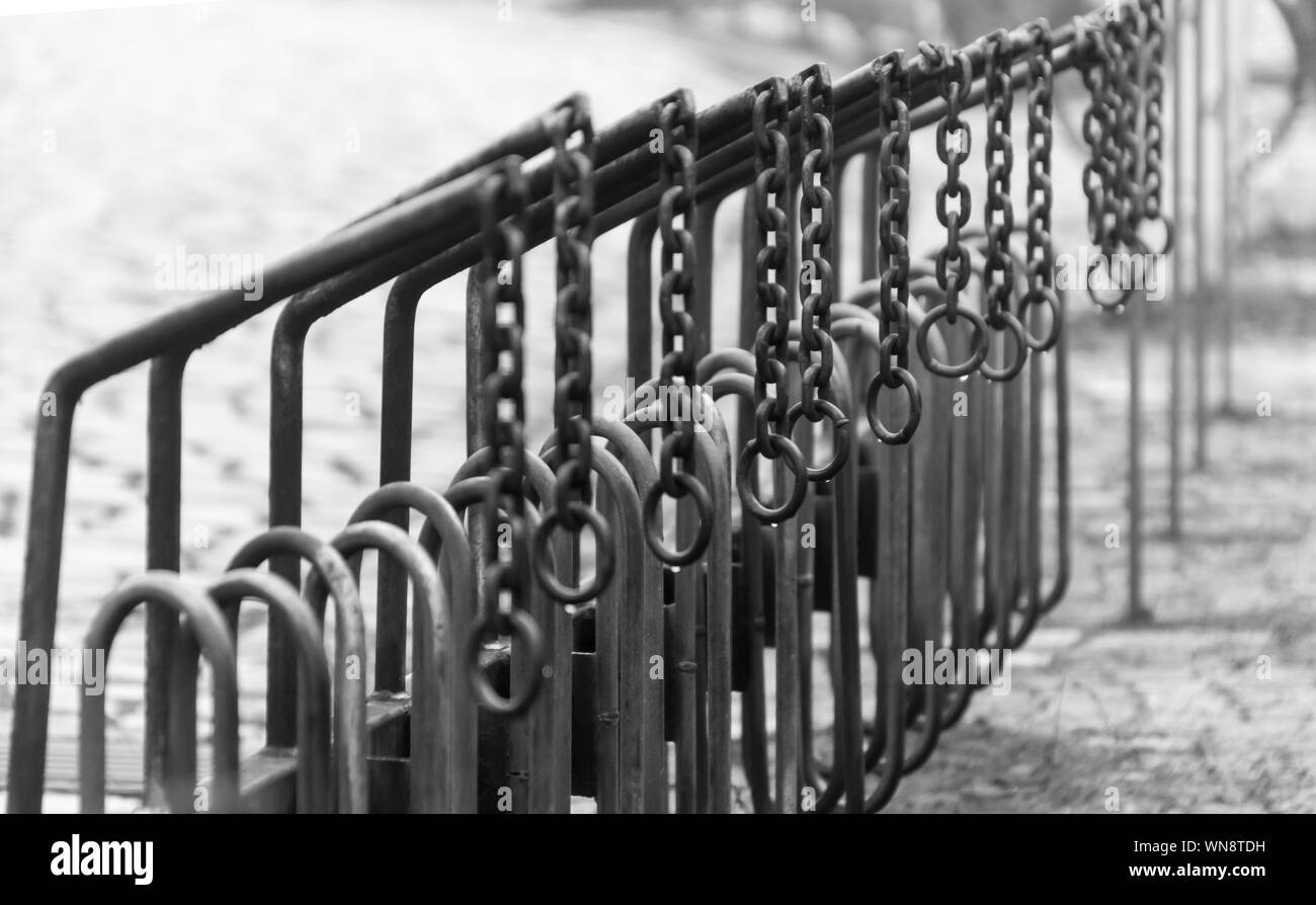 Chain rack Black and White Stock Photos & Images - Alamy