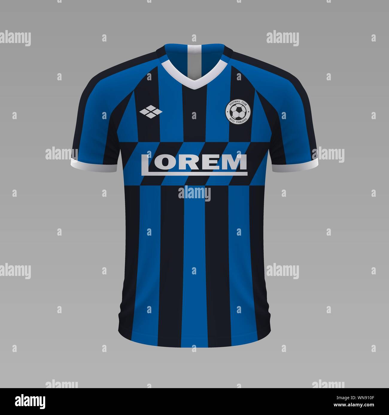 Realistic soccer shirt Inter 2020, jersey template for football kit Stock Vector