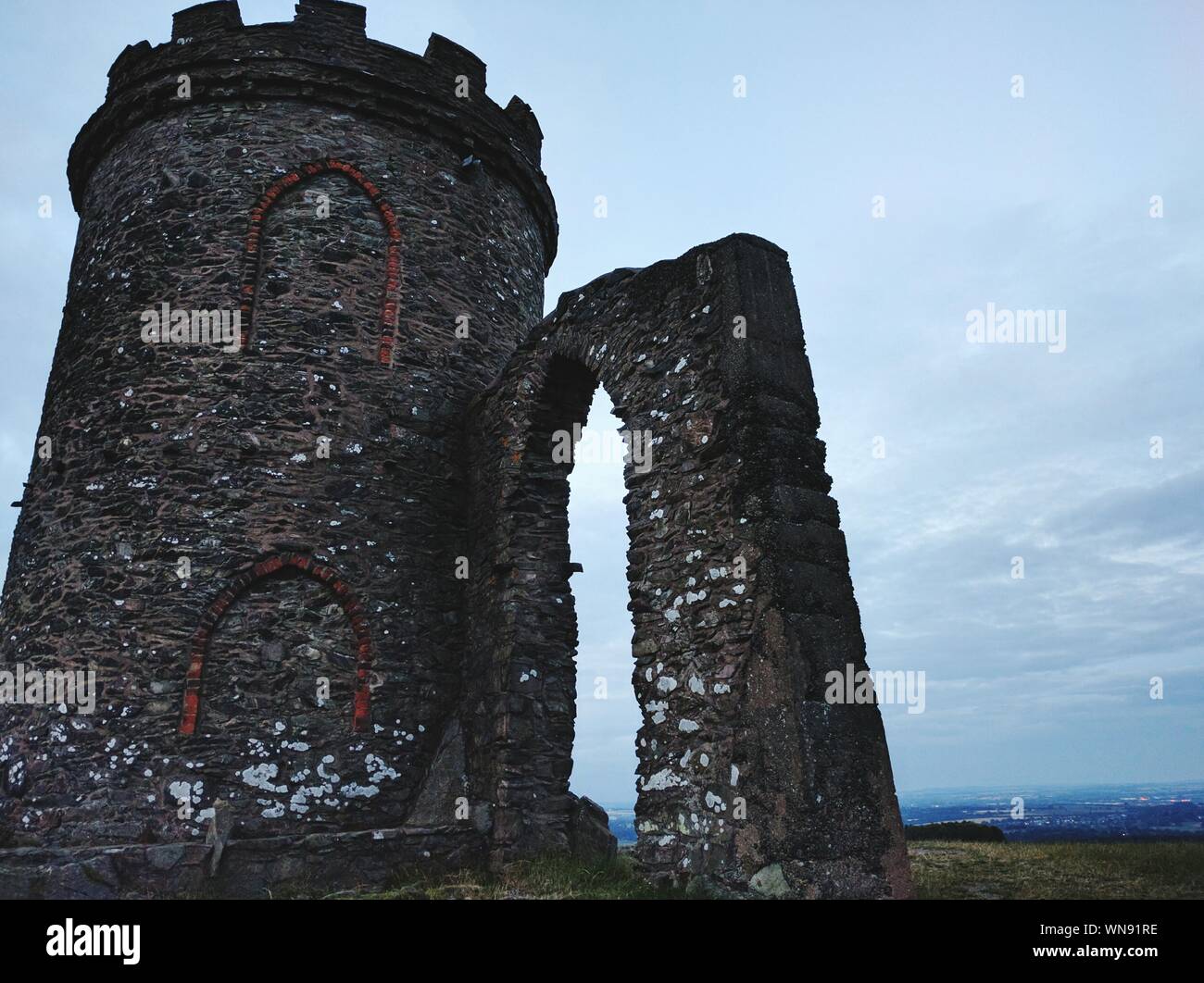 Low Angle View Of Old John Ruins At Bradgate Park Stock Photo